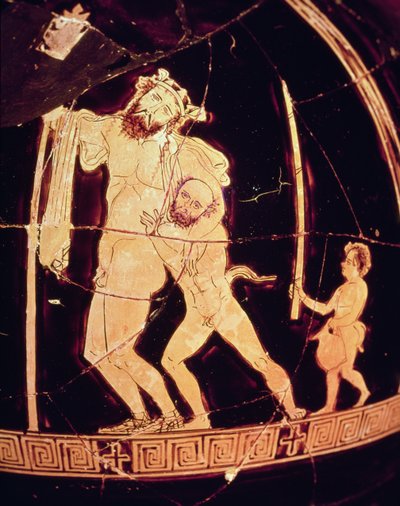 Attic Red-Figure Vase Depicting a Dionysian Scene by Greek